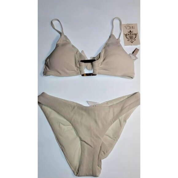 BECCA Womens White Bikini Top/Bottoms Set Swim Suit Small NEW - Picture 3 of 12